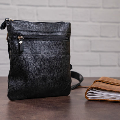 Leather Handbag SHVIGEL 11025 Black Genuine Leather from Ukraine, Stylish Design