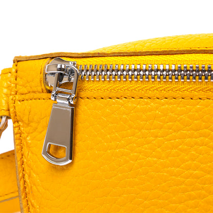 Bright Yellow Women's Leather Banana Bag SHVIGEL 16377 - Natural Leather, Ukraine