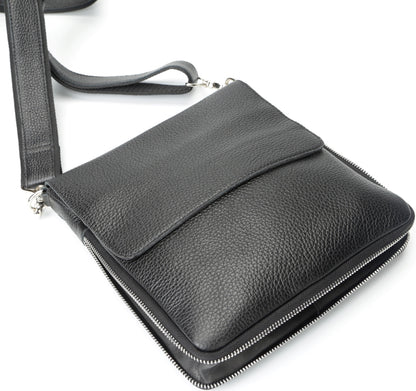 Genuine Leather Handbag SHVIGEL 11016 Black, Made in Ukraine, Premium Quality