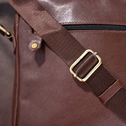 Men's Leather Bag SHVIGEL 19112 Brown Natural Leather Stylish Design