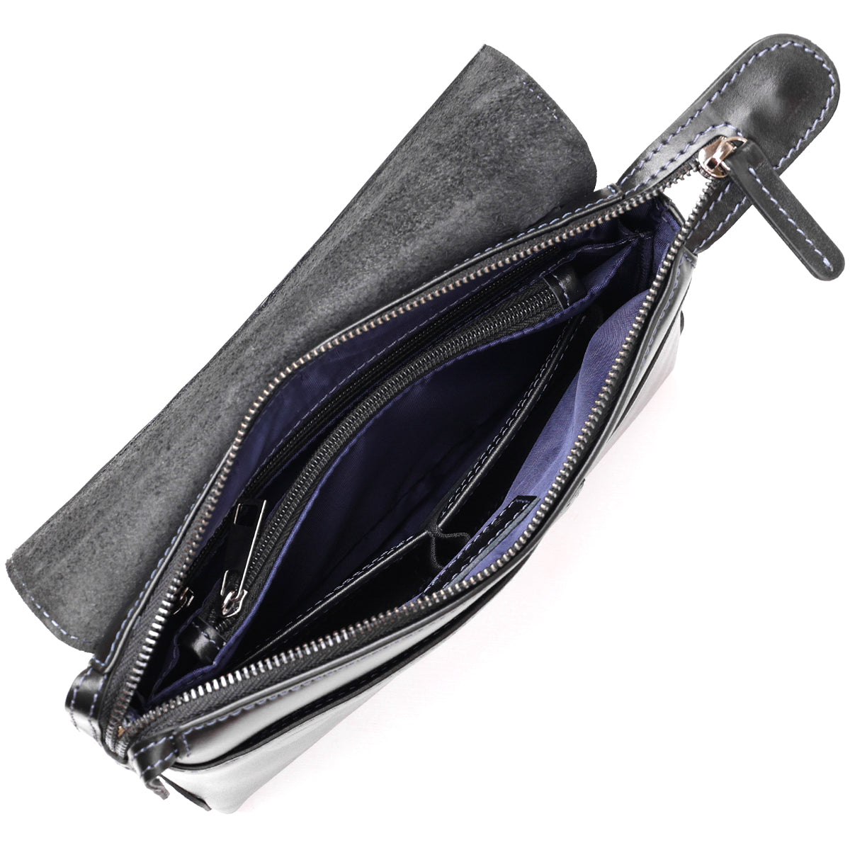 Men's Leather Clutch SHVIGEL 11084 Black Natural Leather Made in Ukraine