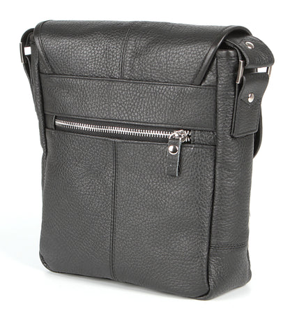 Leather Bag SHVIGEL 00853 Black Natural Leather Handmade in Ukraine