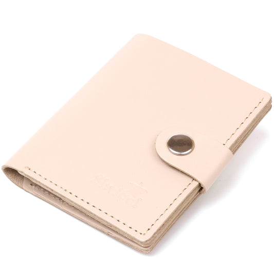 Classic Leather Wallet SHVIGEL 16510 Beige Made in Ukraine, Natural Leather Quality