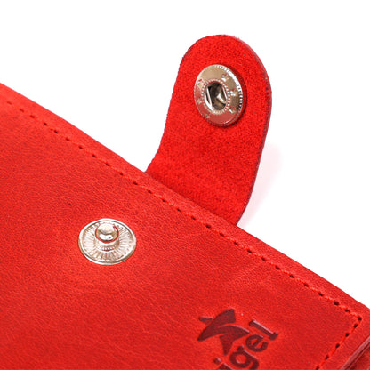Modern Women's Wallet SHVIGEL 16497 Red Genuine Leather Handmade from Ukraine