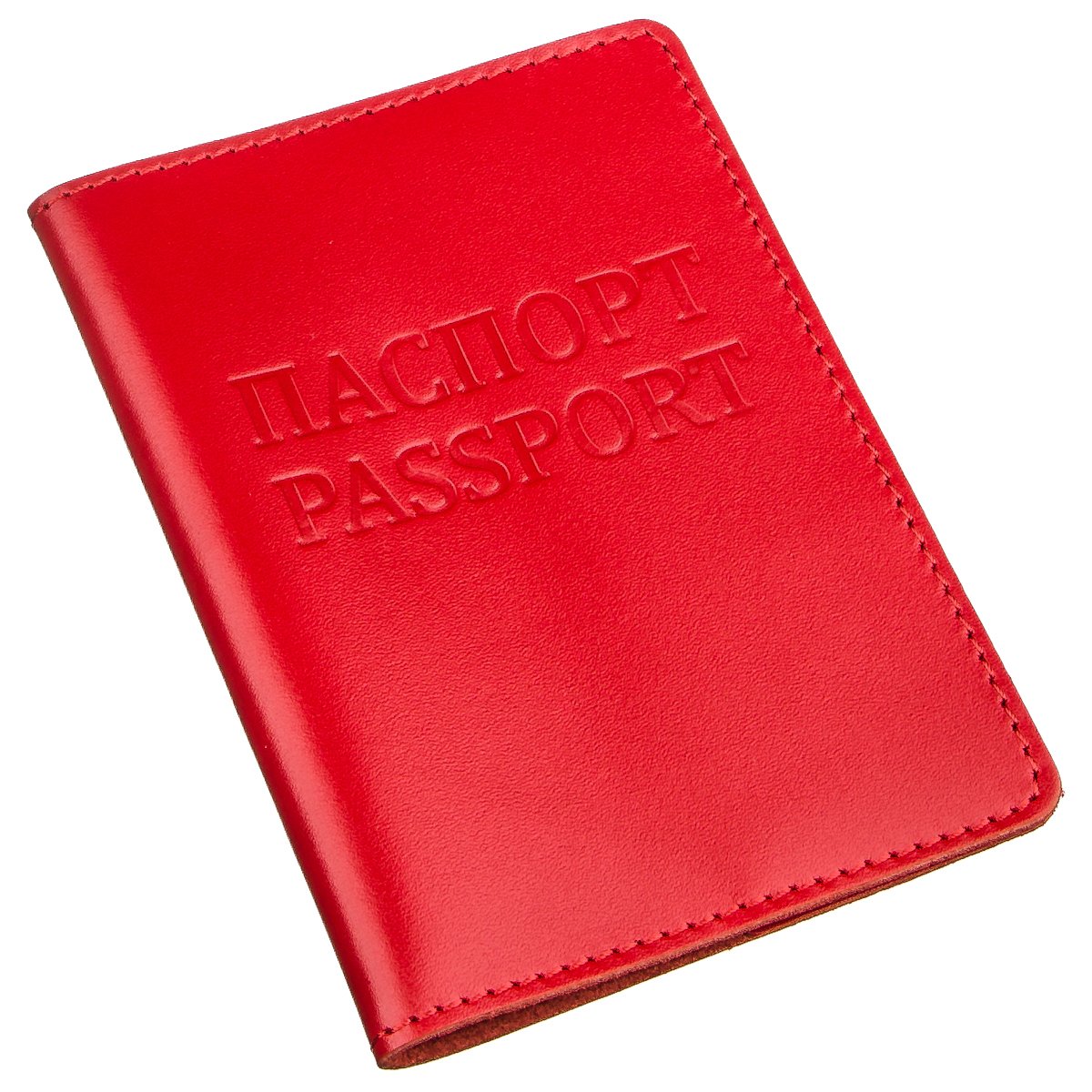 Genuine Leather Passport Cover SHVIGEL 13975 Red - Stylish and Durable Design