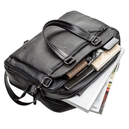 Men's Leather Bag SHVIGEL 11123 Black Genuine Leather Made in Ukraine