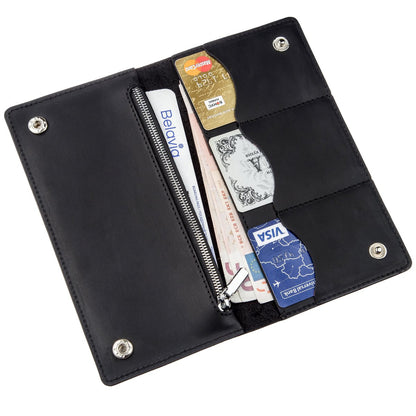 Men's Vertical Wallet SHVIGEL 16200 Vintage Leather Black Natural Skin