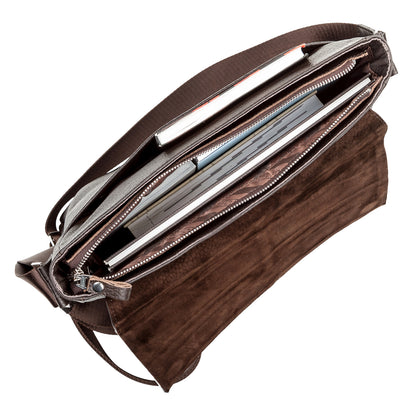 Leather Bag SHVIGEL 00798 Brown, Made in Ukraine, Genuine Leather Material