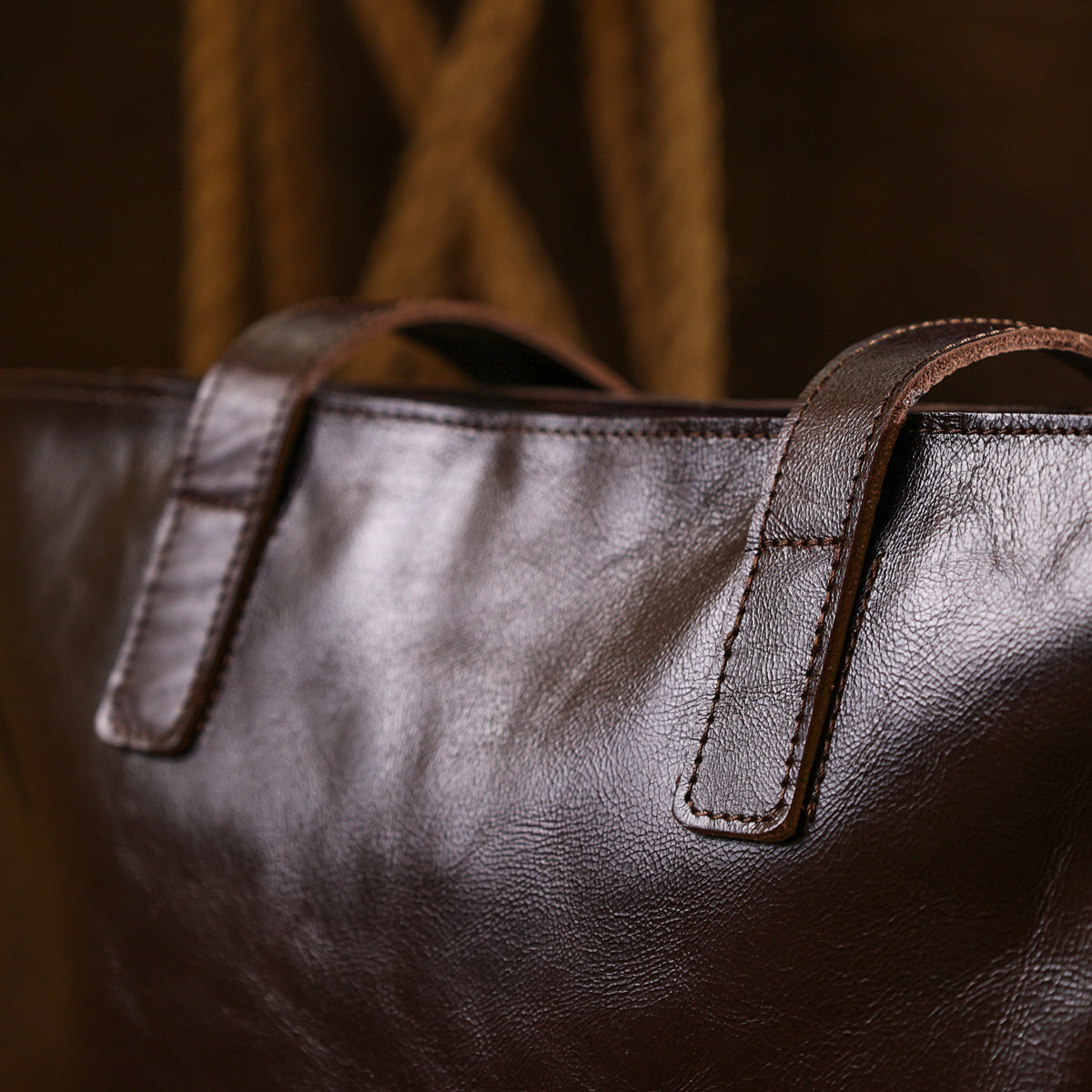 Leather Women's Tote Bag SHVIGEL 16370 Brown Natural Leather Ukrainian Craftsmanship