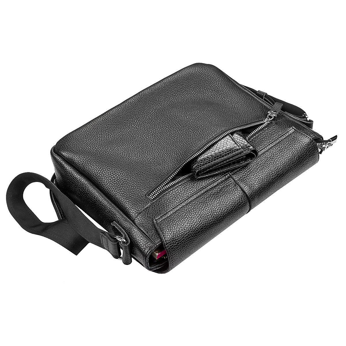 Leather Bag SHVIGEL 11131 Black Ukrainian Genuine Leather Stylish Design