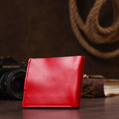 Leather Women's Wallet SHVIGEL 16215 Red | Made in Ukraine, Genuine Leather