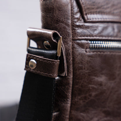 Genuine Leather Bag SHVIGEL 00979 Brown - Made in Ukraine, Stylish & Durable