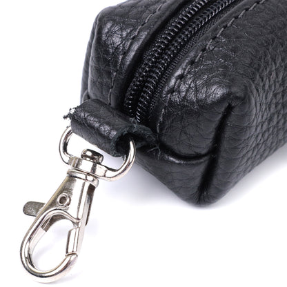 Spacious Unisex Key Holder SHVIGEL 16227 Black Natural Leather for Keys