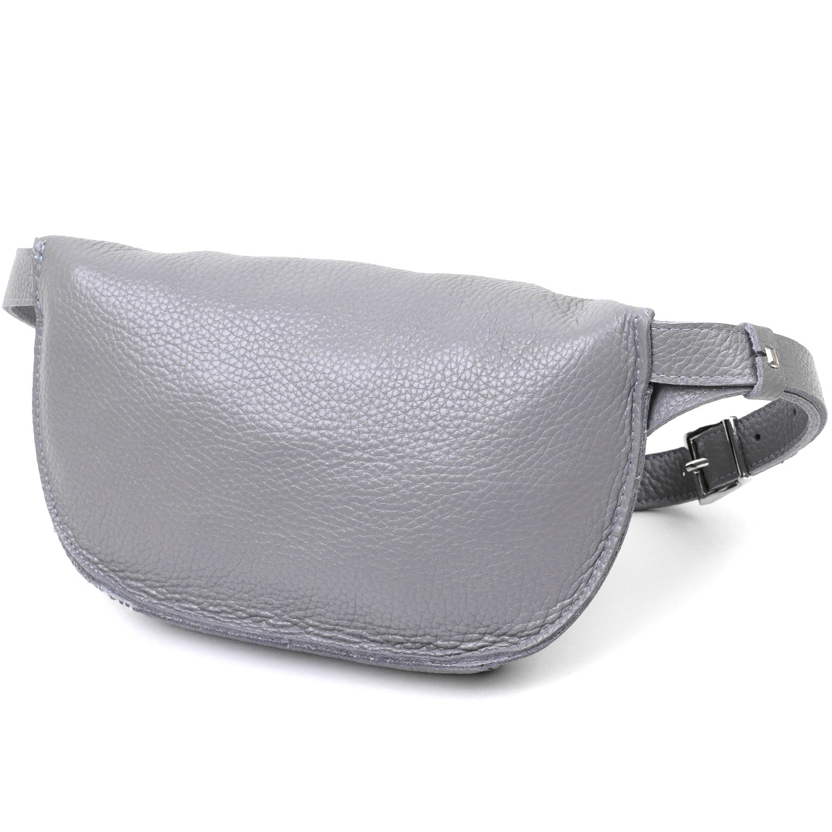 Original Women's Leather Banana Bag SHVIGEL 16379 Grey Natural Leather Stylish Design
