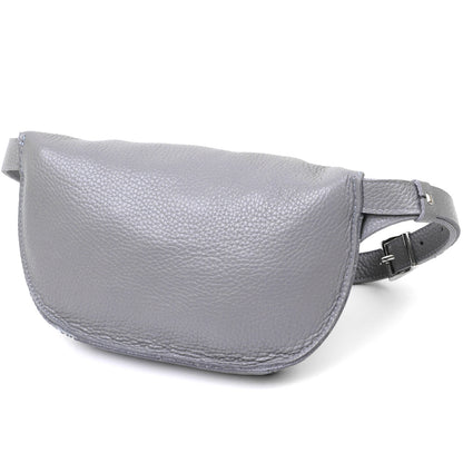 Original Women's Leather Banana Bag SHVIGEL 16379 Grey Natural Leather Stylish Design