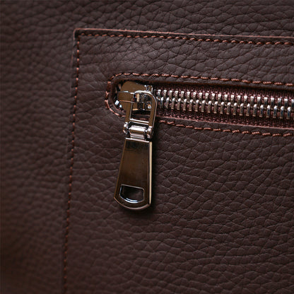 Leather Matte Women's Handbag SHVIGEL 16363 Brown Natural Leather from Ukraine