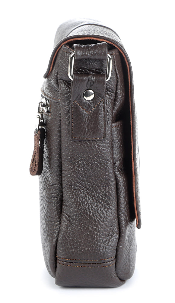 Leather Bag SHVIGEL 00977 Brown - Premium Natural Leather, Made in Ukraine
