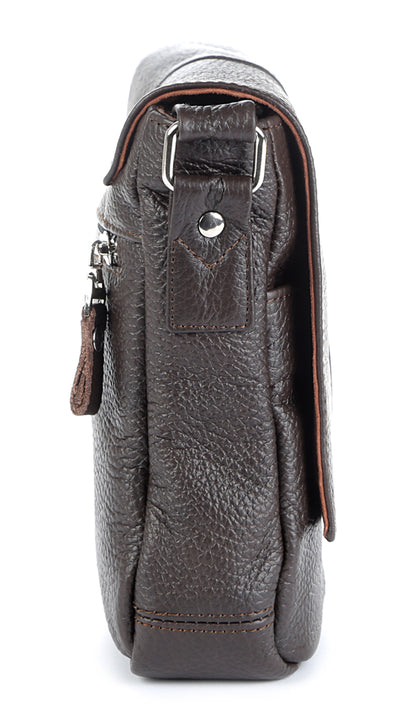 Leather Bag SHVIGEL 00977 Brown - Premium Natural Leather, Made in Ukraine