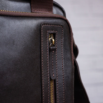 Men's Leather Bag SHVIGEL 11183 Smooth Brown Genuine Leather Ukraine