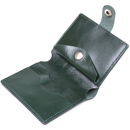 Men's Stylish Leather Wallet SHVIGEL 16483 Green Natural Leather, Ukrainian Craftsmanship