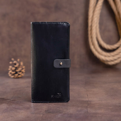 Men's Vertical Wallet SHVIGEL 16204 Black Genuine Leather Made in Ukraine