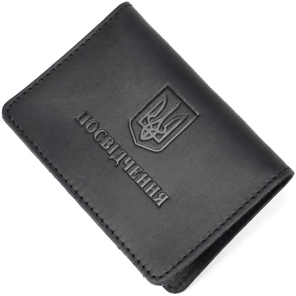 Leather ID Case SHVIGEL 13944 Black Natural Leather with Premium Quality Finish