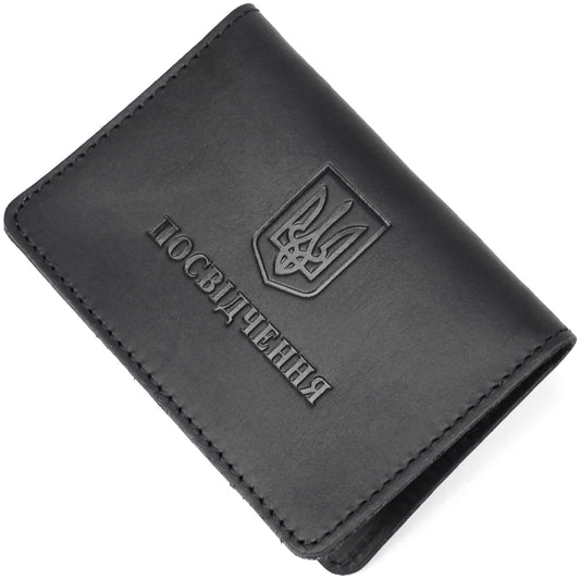 Leather ID Case SHVIGEL 13944 Black Natural Leather with Premium Quality Finish