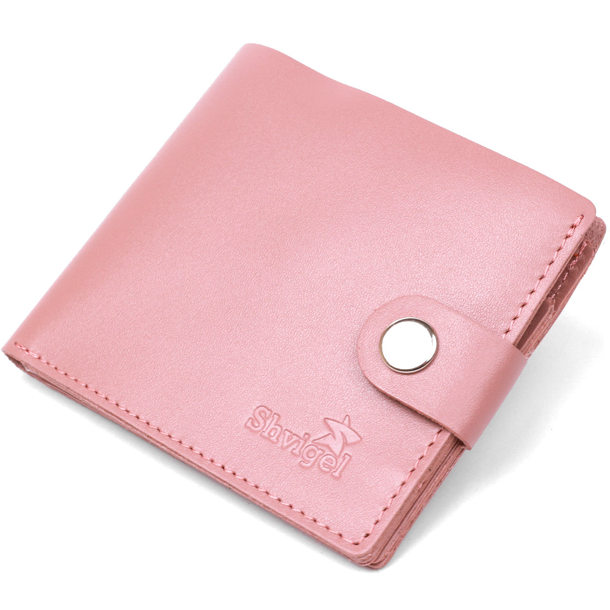 Horizontal Women's Wallet SHVIGEL 16446 Pink Genuine Leather Made in Ukraine