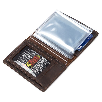 Leather Auto Document Holder SHVIGEL 13922 Brown Natural Leather for Drivers