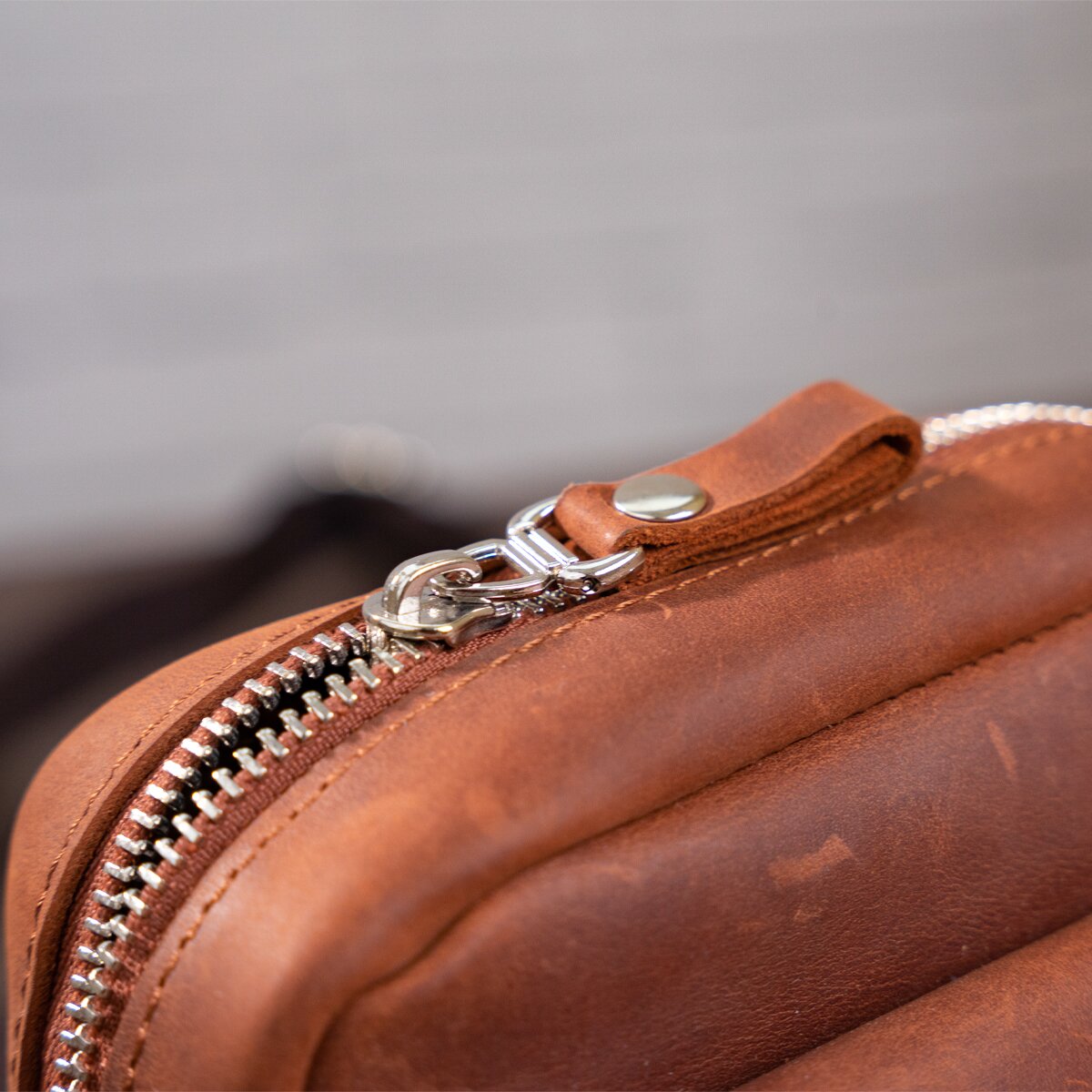 Vintage Leather Shoulder Bag SHVIGEL 11132 Natural Leather, Made in Ukraine