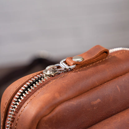 Vintage Leather Shoulder Bag SHVIGEL 11132 Natural Leather, Made in Ukraine