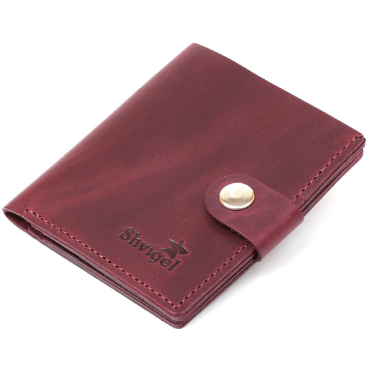 Matte Leather Women's Wallet SHVIGEL 16478 Cherry Red Natural Leather