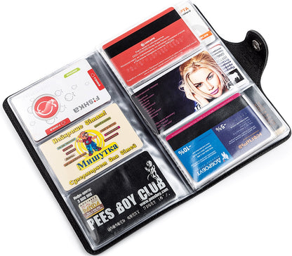 Large SHVIGEL Business Card Holder 13905 Black Leather Made in Ukraine for Visiting Cards