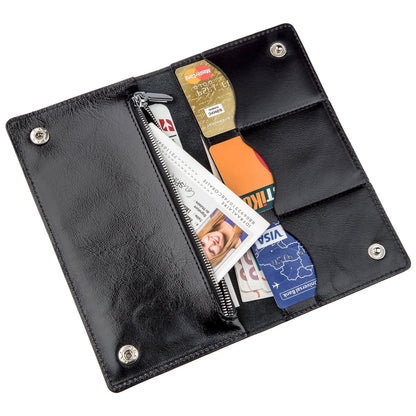Vertical Men's Wallet SHVIGEL 16195 Black Genuine Leather from Ukraine