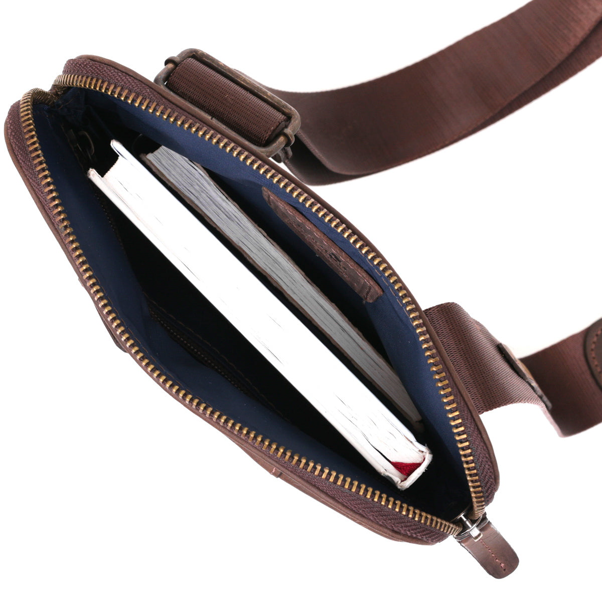 Stylish Men's Vintage Leather Messenger Bag SHVIGEL 11180 Brown, Genuine Leather
