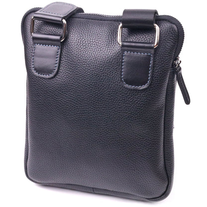 Men's Combination Leather Bag SHVIGEL 18720 Black - Premium Quality Ukrainian Craftsmanship