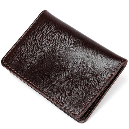 Leather ID Holder SHVIGEL 13945 Brown Natural Leather Made in Ukraine