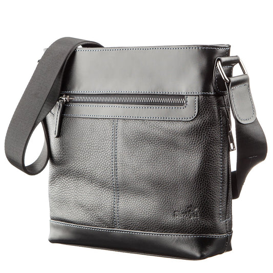 Men's Multifunctional Bag SHVIGEL 11181 Black Genuine Leather from Ukraine