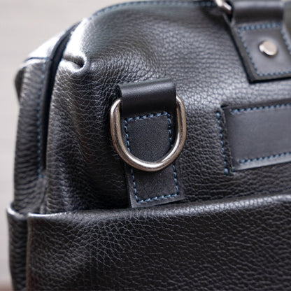 Leather Laptop Bag SHVIGEL 11243 Black Natural Leather Handmade Design