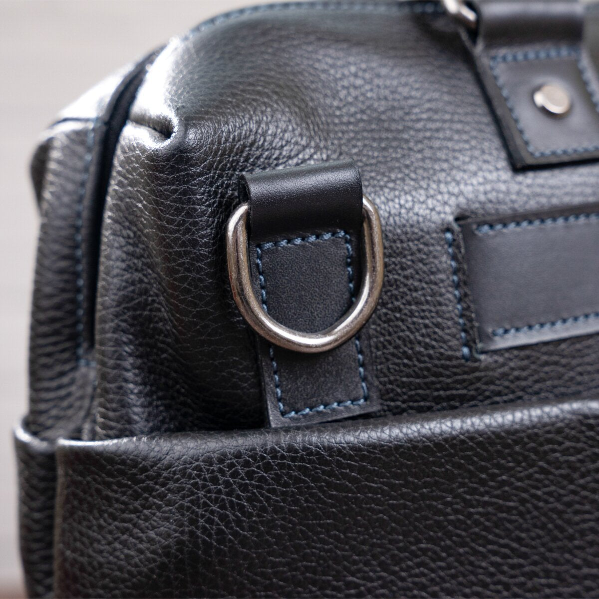 Leather Laptop Bag SHVIGEL 11243 Black Natural Leather Handmade Design