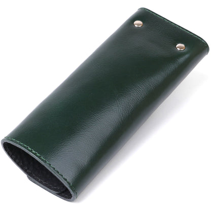 Modern Leather Key Holder SHVIGEL 16531 Green Natural Leather for Keys