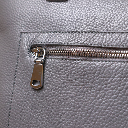 Leather Women's Shopper Bag SHVIGEL 16360 Grey Made in Ukraine Natural Leather