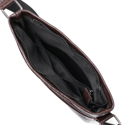 Leather Shoulder Bag SHVIGEL 11601 Brown Natural Leather Stylish Design