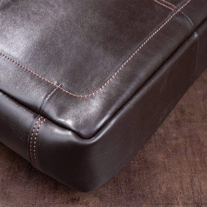 Leather Business Men's Shoulder Bag SHVIGEL 11251 Brown Genuine Leather Material