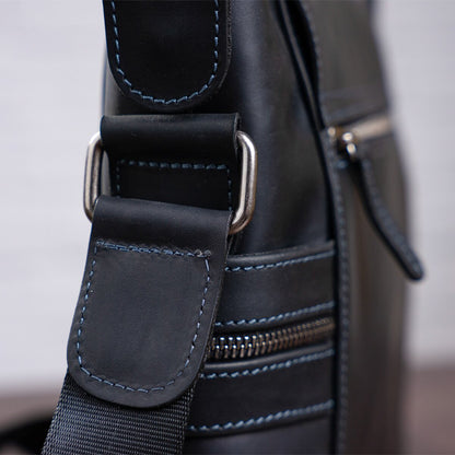 Men's Leather Bag SHVIGEL 11096 Black Genuine Leather Made in Ukraine