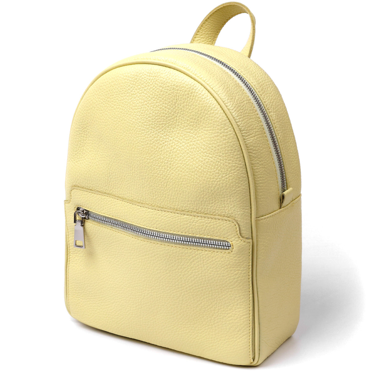 Original Women's Leather Backpack SHVIGEL 16307 Lemon Yellow - Genuine Leather, Stylish Design