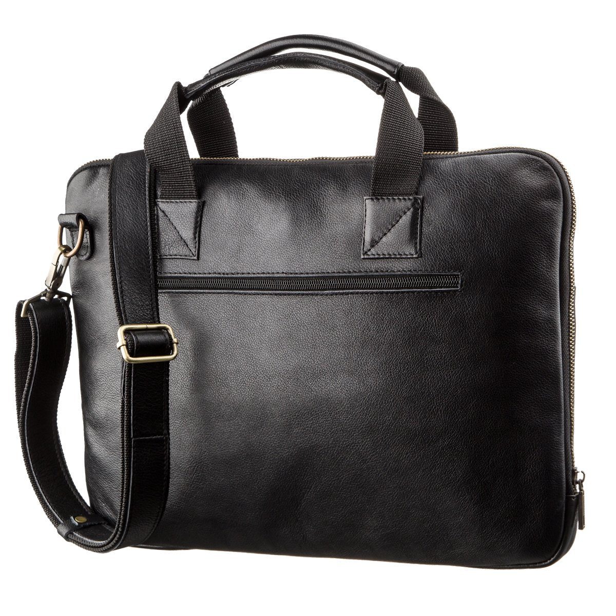 Men's Slim Leather Laptop Bag SHVIGEL 19117 Black Made of Genuine Leather