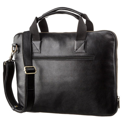 Men's Slim Leather Laptop Bag SHVIGEL 19117 Black Made of Genuine Leather