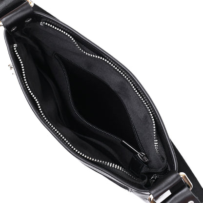 Men's Leather Shoulder Bag SHVIGEL 11602 Black Natural Leather Handmade Ukraine