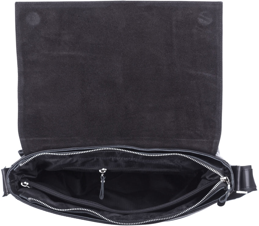 SHVIGEL Leather Bag 11037 Black - Genuine Ukrainian Leather, Stylish Design